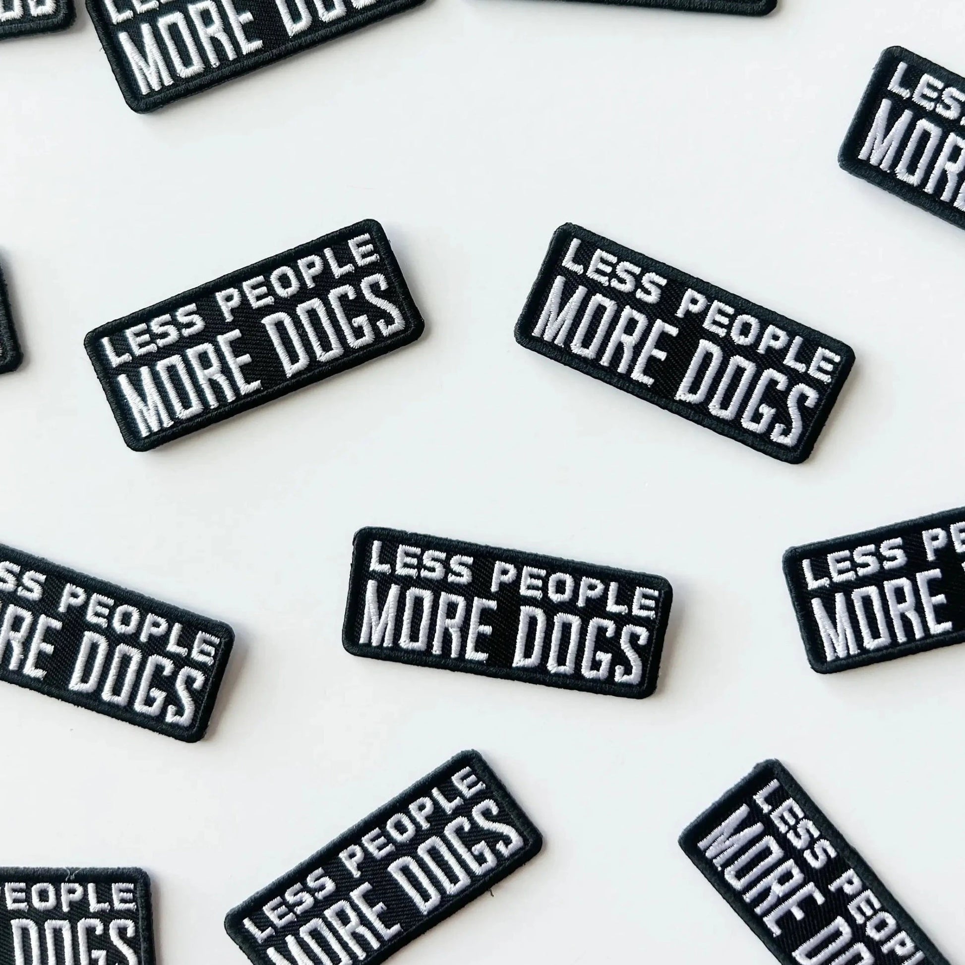 "Less People More Dogs" Embroidered Iron On Patch Pet Lover - Wander Together Outfitters