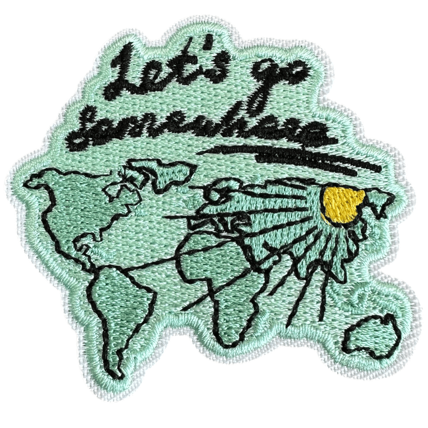 "Let's Go Somewhere" Green Map Iron On Patch - Wander Together Outfitters