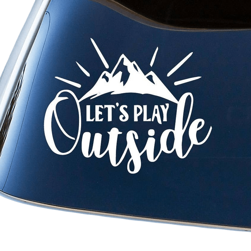 "Let's Play Outside" Car Window Vinyl Sticker Decal - Wander Together Outfitters