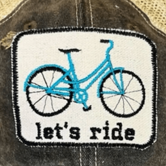 "Let's Ride" Bicycle/Bike Distressed Cap - Wander Together Outfitters