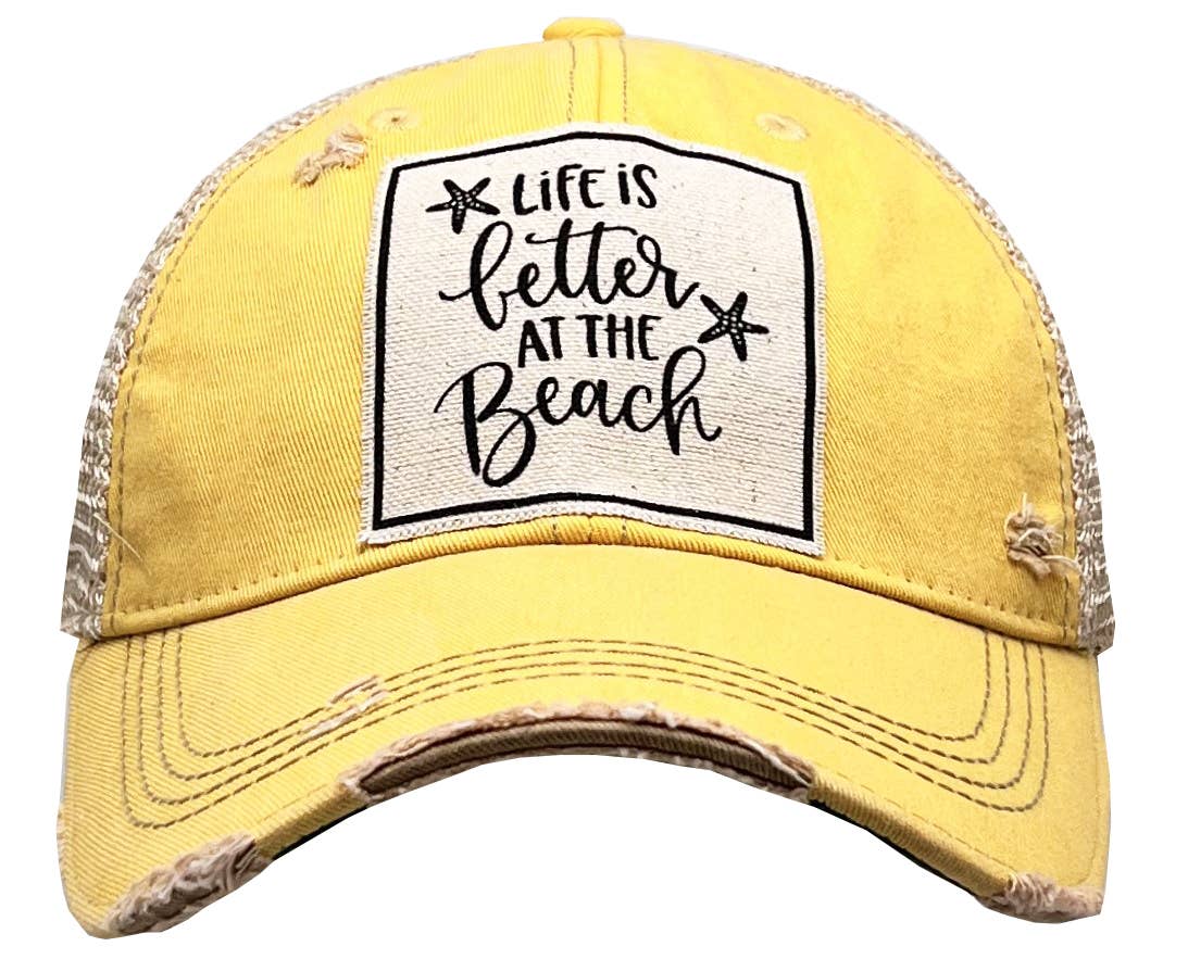 "Life Is Better At The Beach" Soft Distressed Cap - Wander Together Outfitters