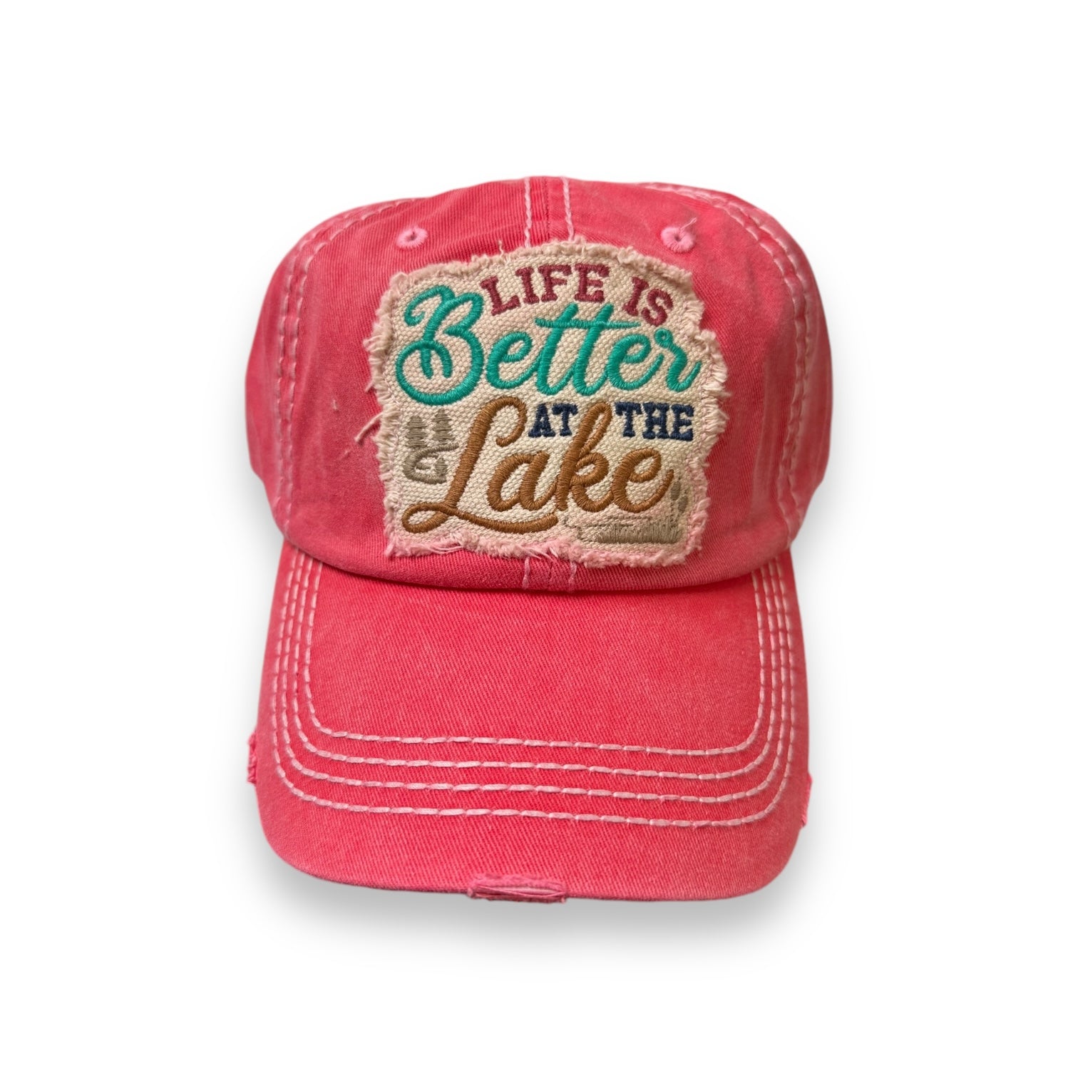 “Life Is Better At The Lake” Embroidered Cotton Cap - Wander Together Outfitters