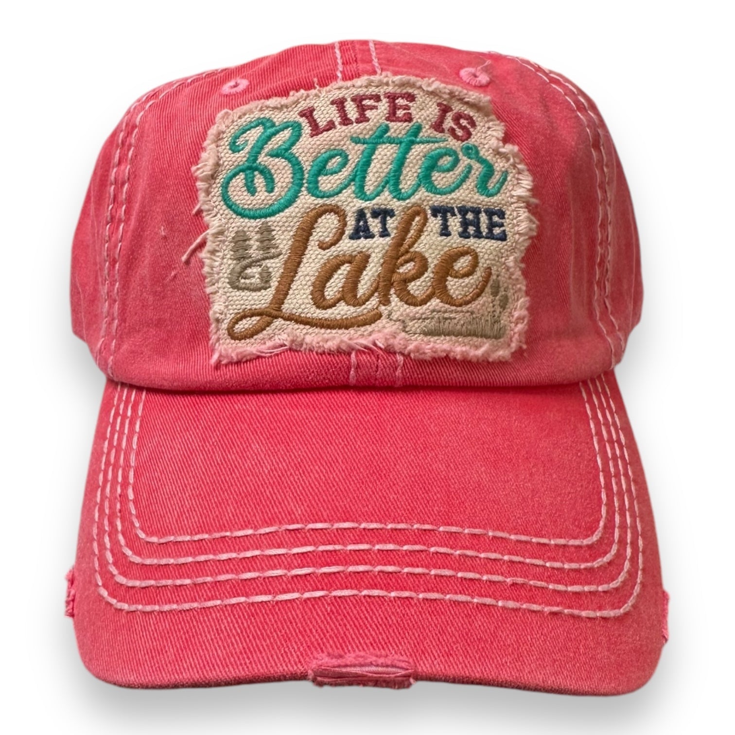 “Life Is Better At The Lake” Embroidered Cotton Cap - Wander Together Outfitters