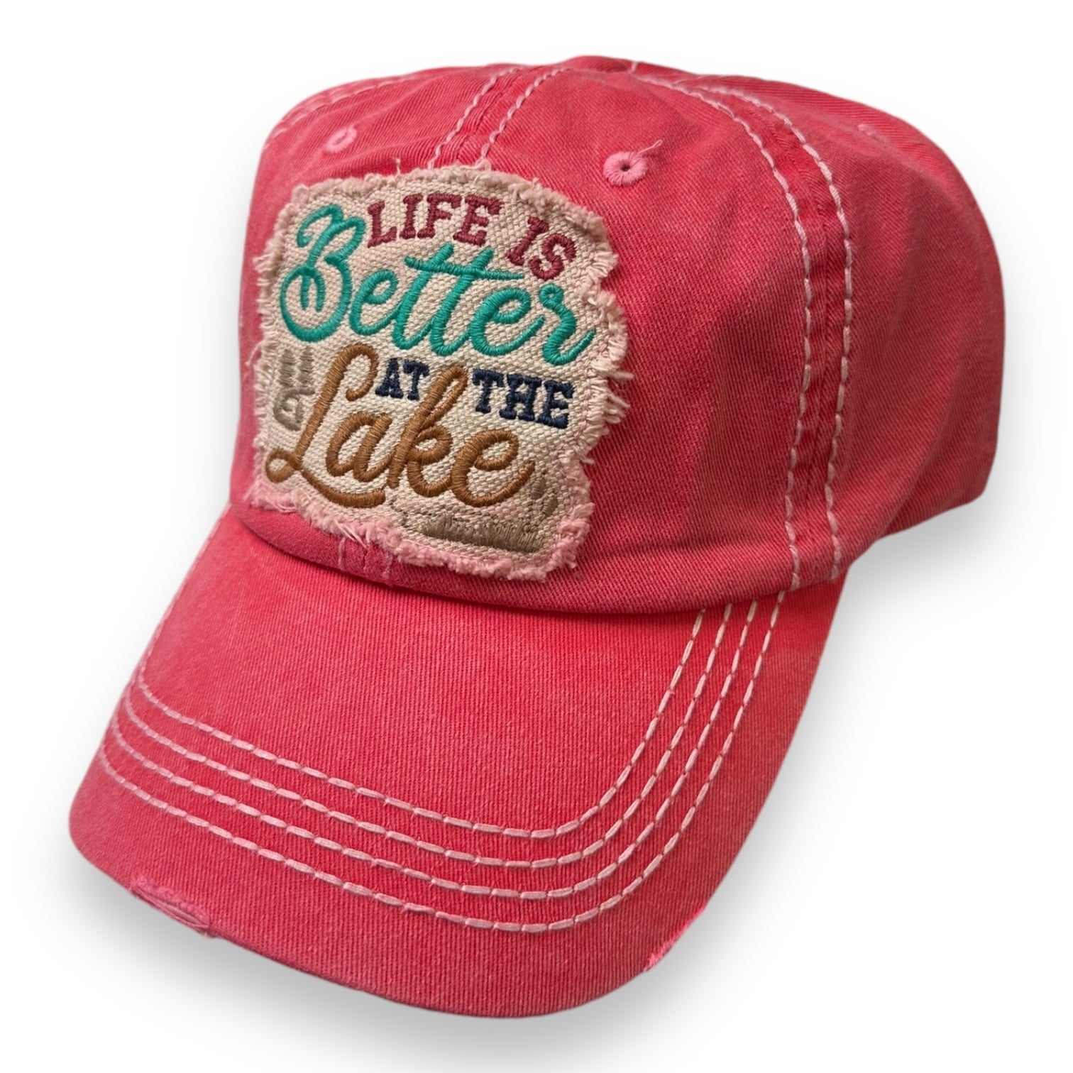 “Life Is Better At The Lake” Embroidered Cotton Cap - Wander Together Outfitters