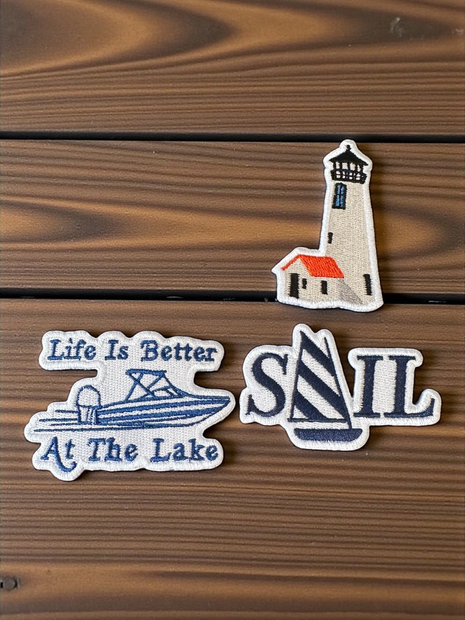 "Life Is Better At The Lake" Embroidered Iron On Patch - Wander Together Outfitters