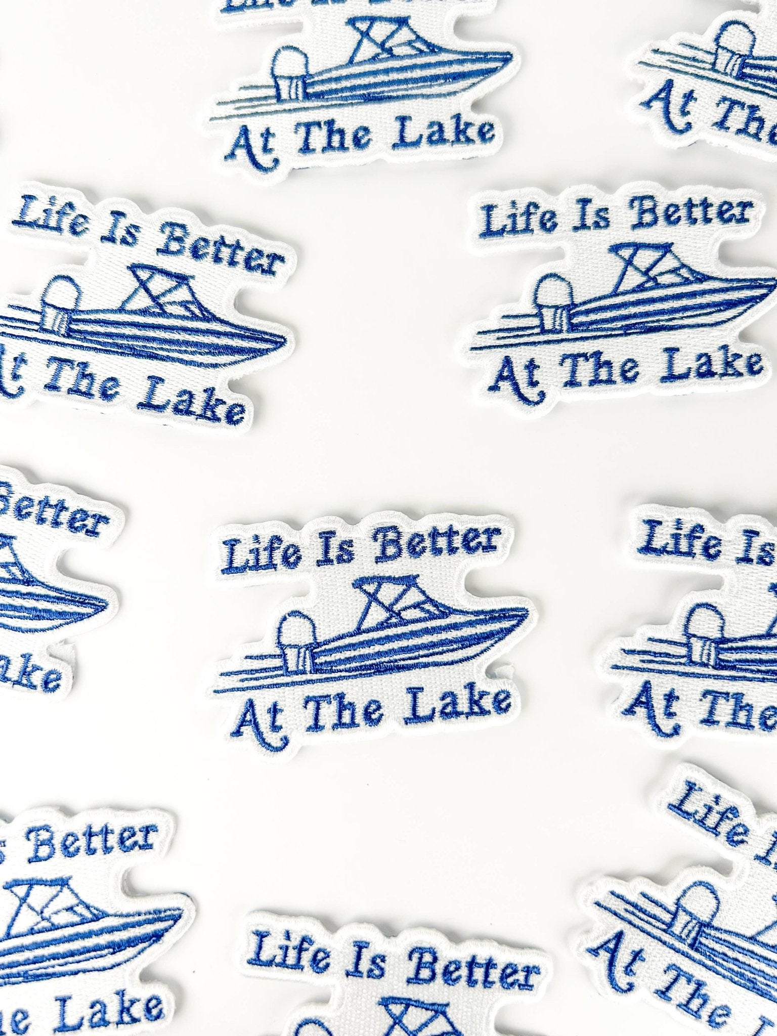 "Life Is Better At The Lake" Embroidered Iron On Patch - Wander Together Outfitters