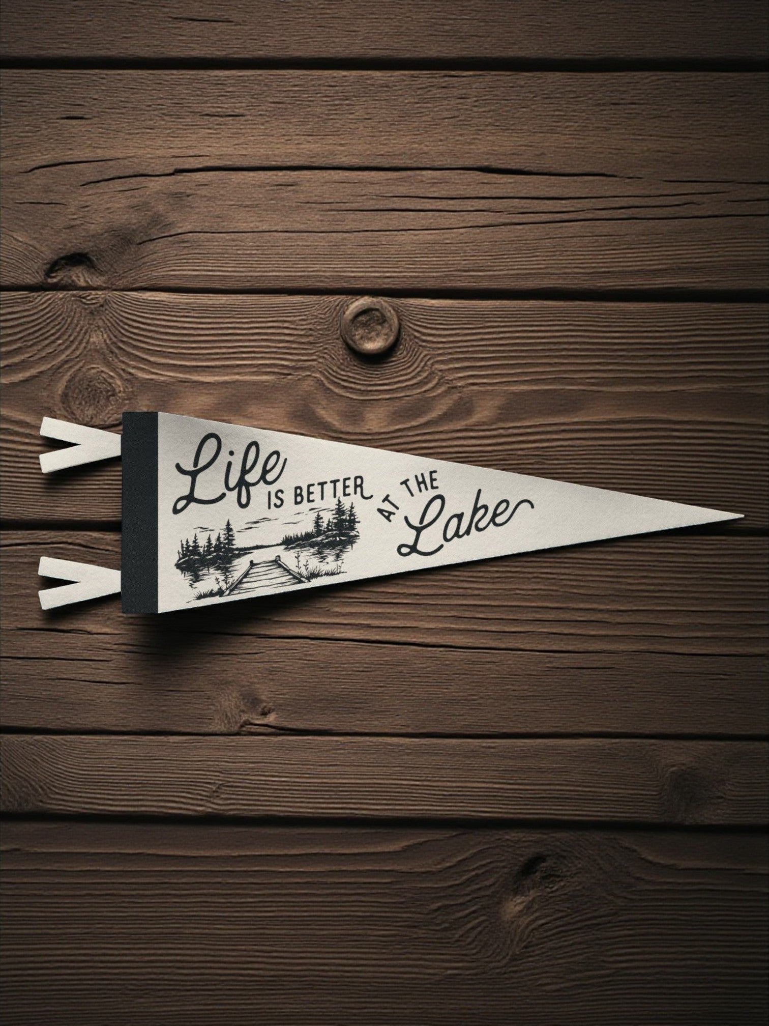 "Life is Better at the Lake" Felt Mini Pennant - Wander Together Outfitters