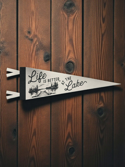 "Life is Better at the Lake" Felt Mini Pennant - Wander Together Outfitters