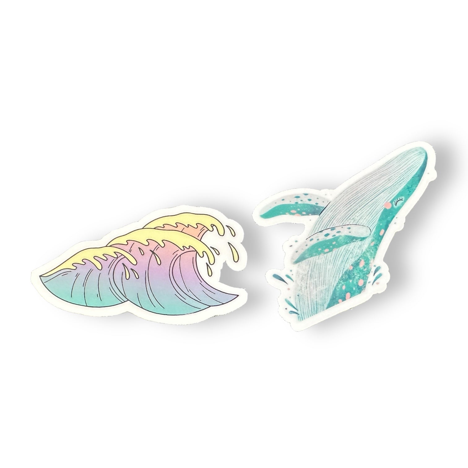 Light Blue Waves Beach Aesthetic Sticker - Wander Together Outfitters