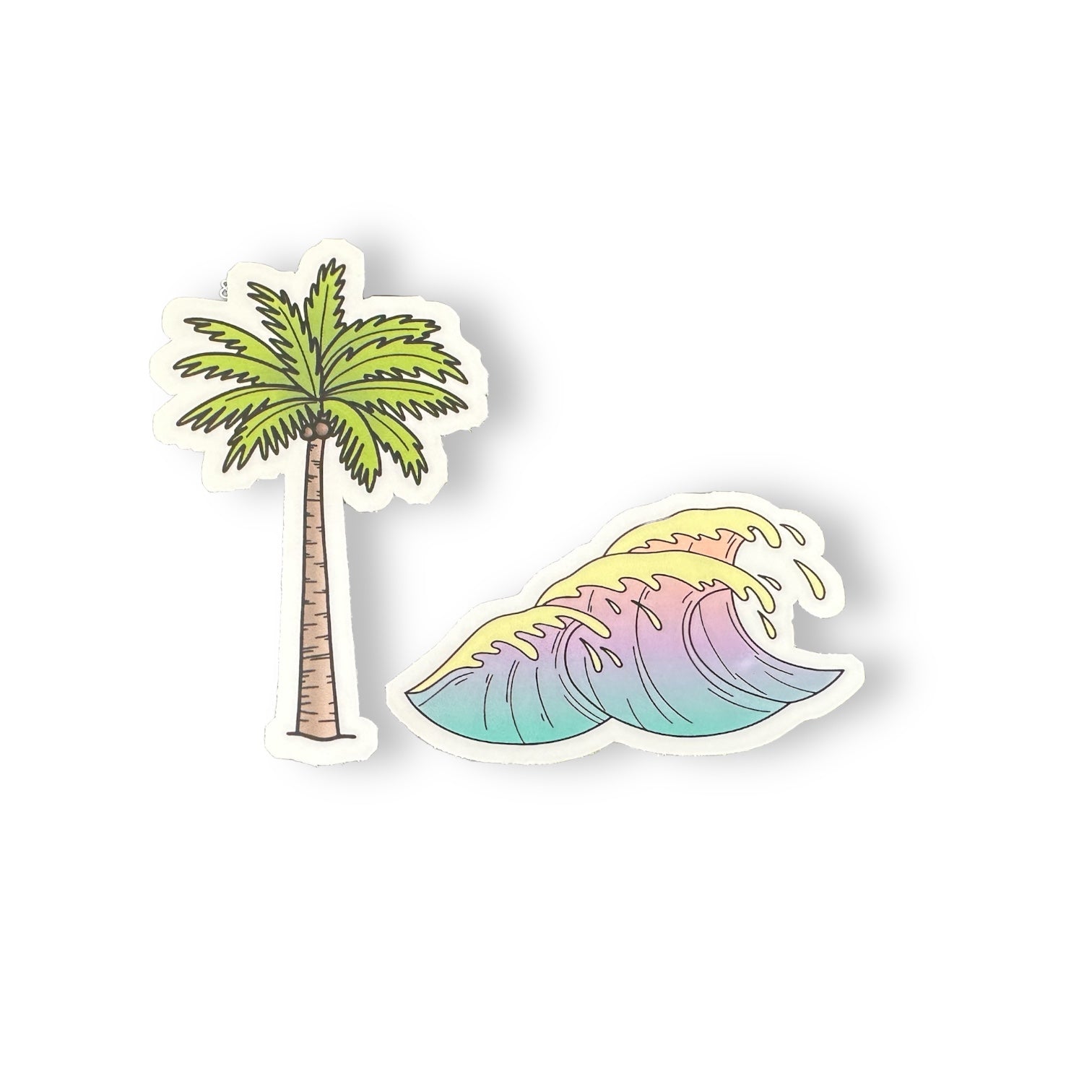 Light Blue Waves Beach Aesthetic Sticker - Wander Together Outfitters