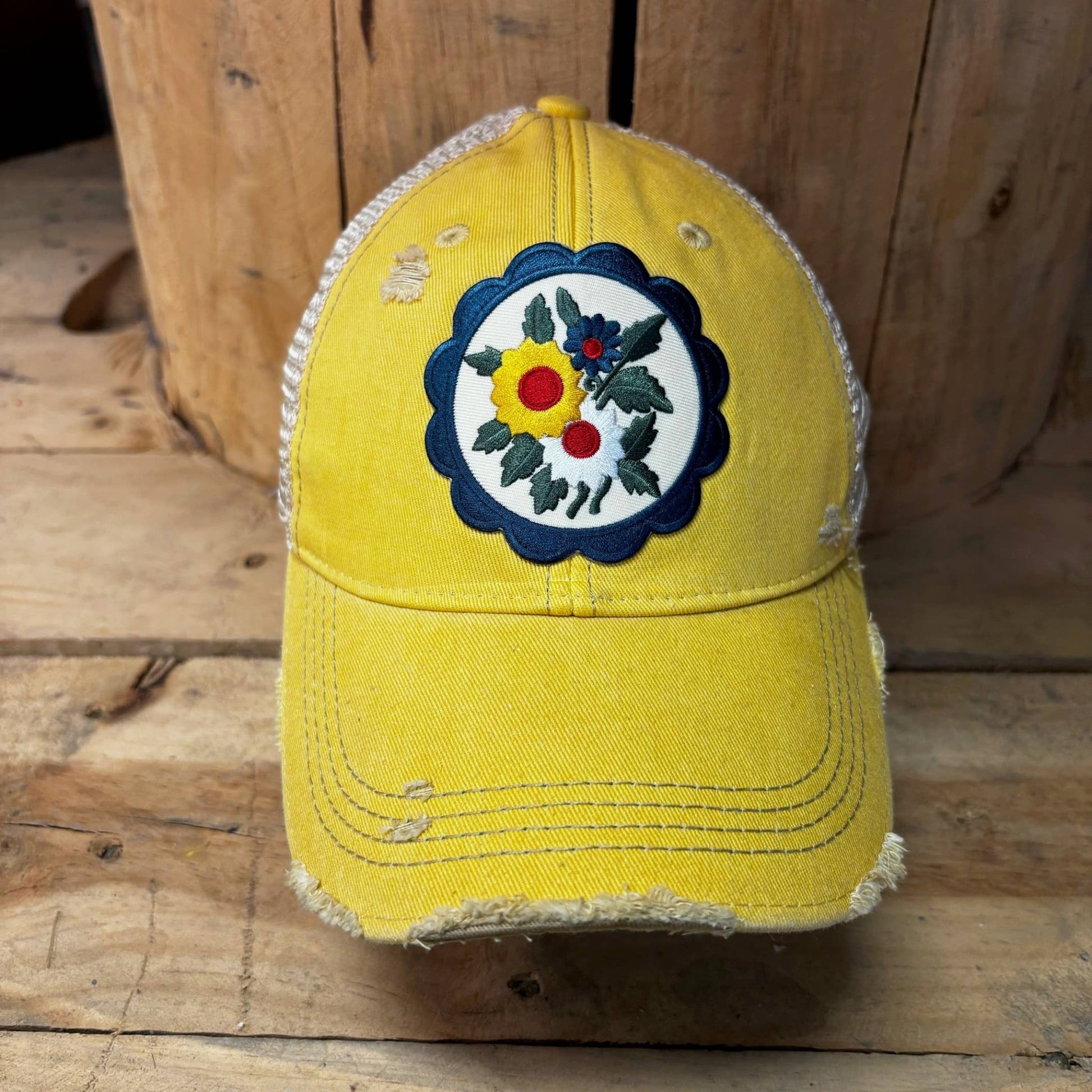 Little Flower Patch Hat (Citrus) SALE - Wander Together Outfitters