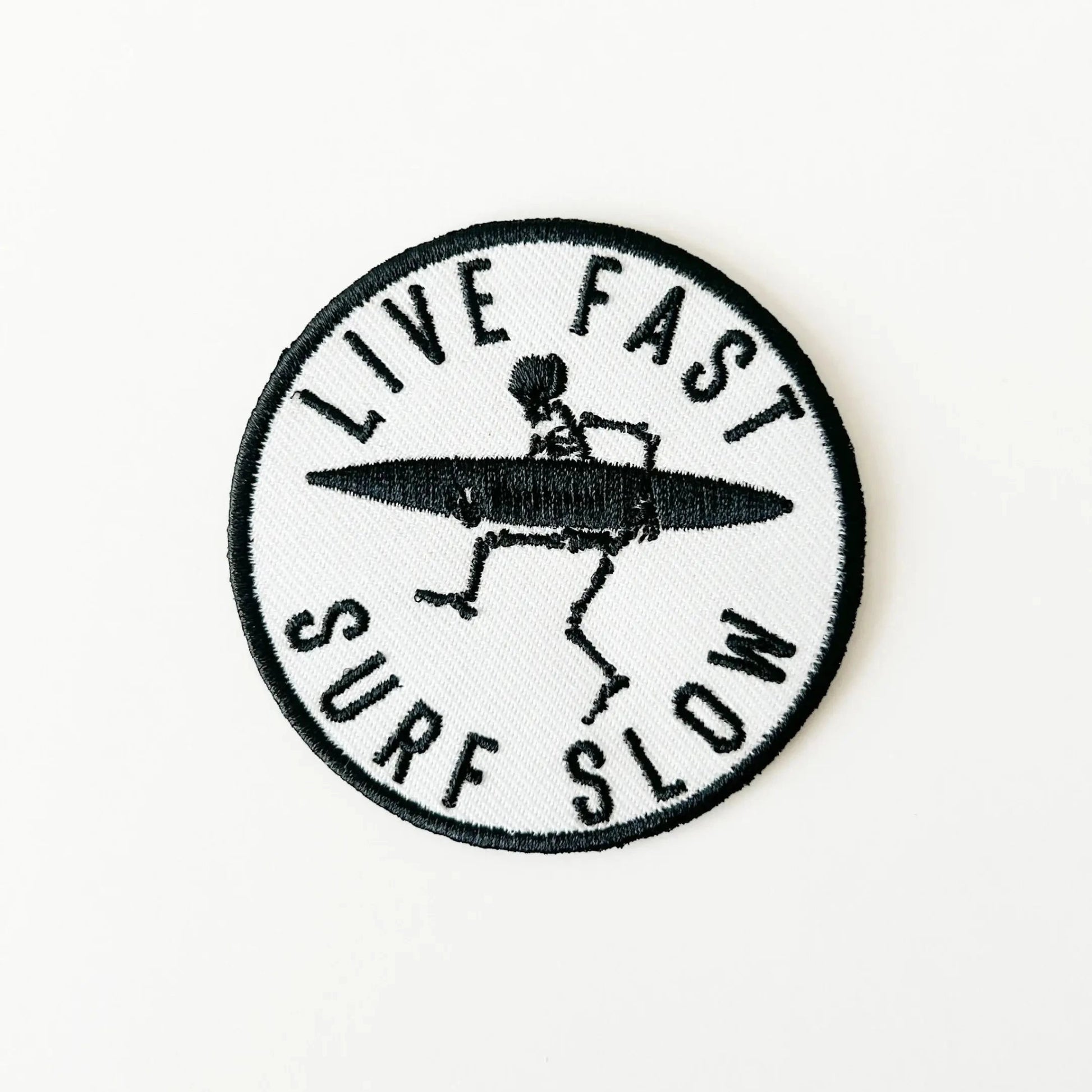 Live Fast Surf Slow Patch Embroidered Iron - On Patch - Wander Together Outfitters
