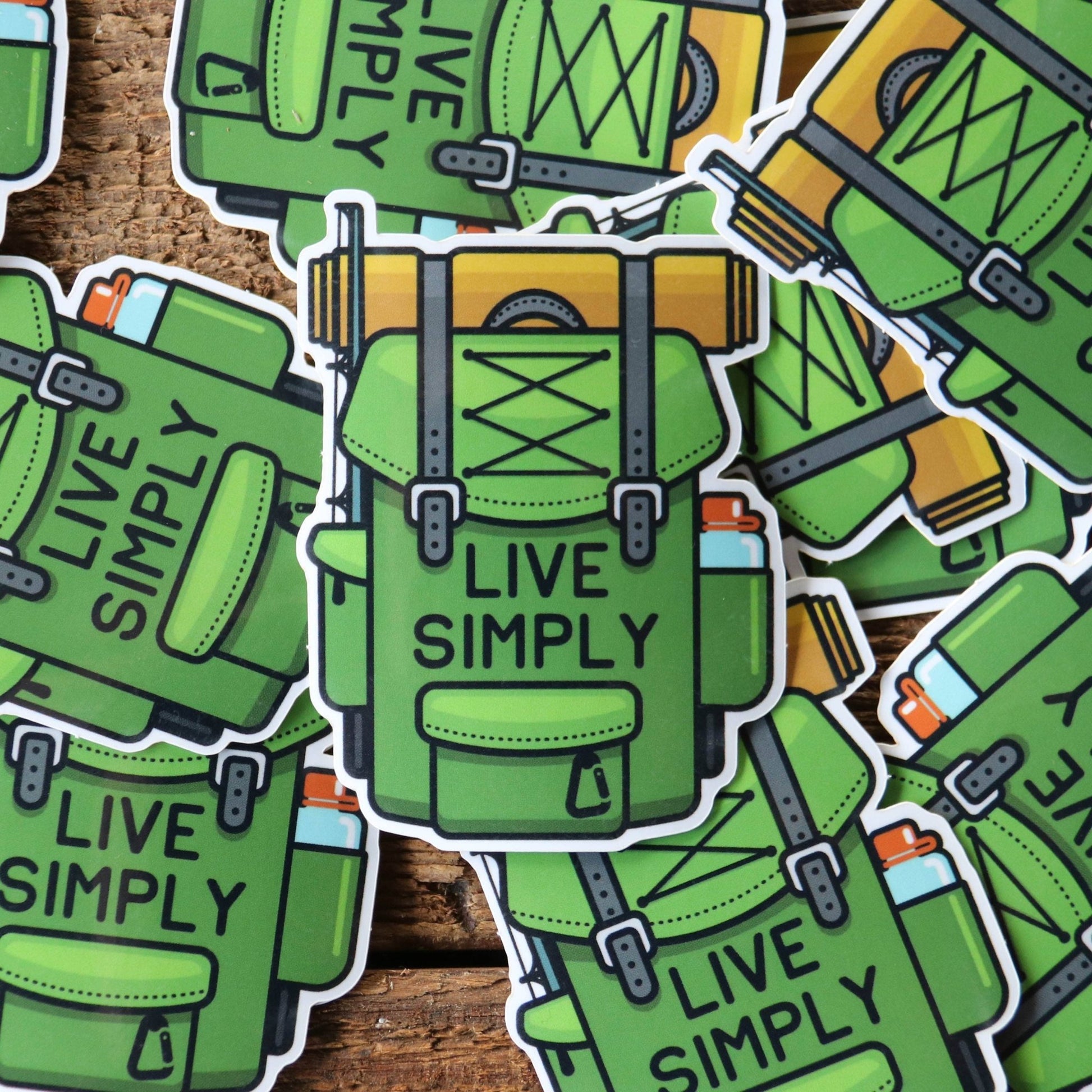 "Live Simply" Backpack Vinyl Sticker - Wander Together Outfitters