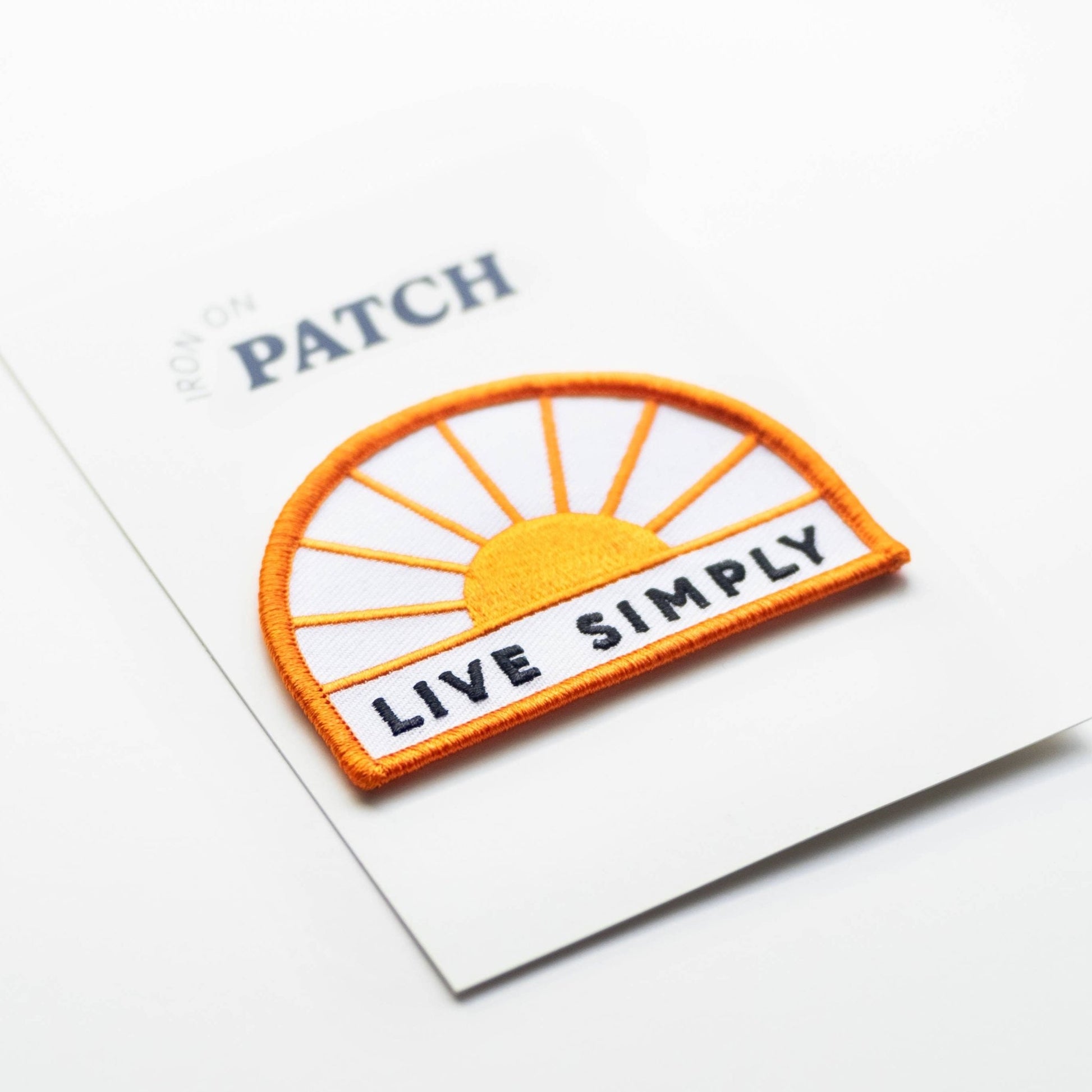 Live Simply Sun Embroidered Iron on Patch - Wander Together Outfitters