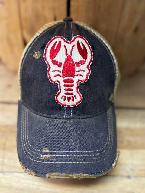 Lobster Distressed Tan Mesh Snapback Baseball Cap - Wander Together Outfitters
