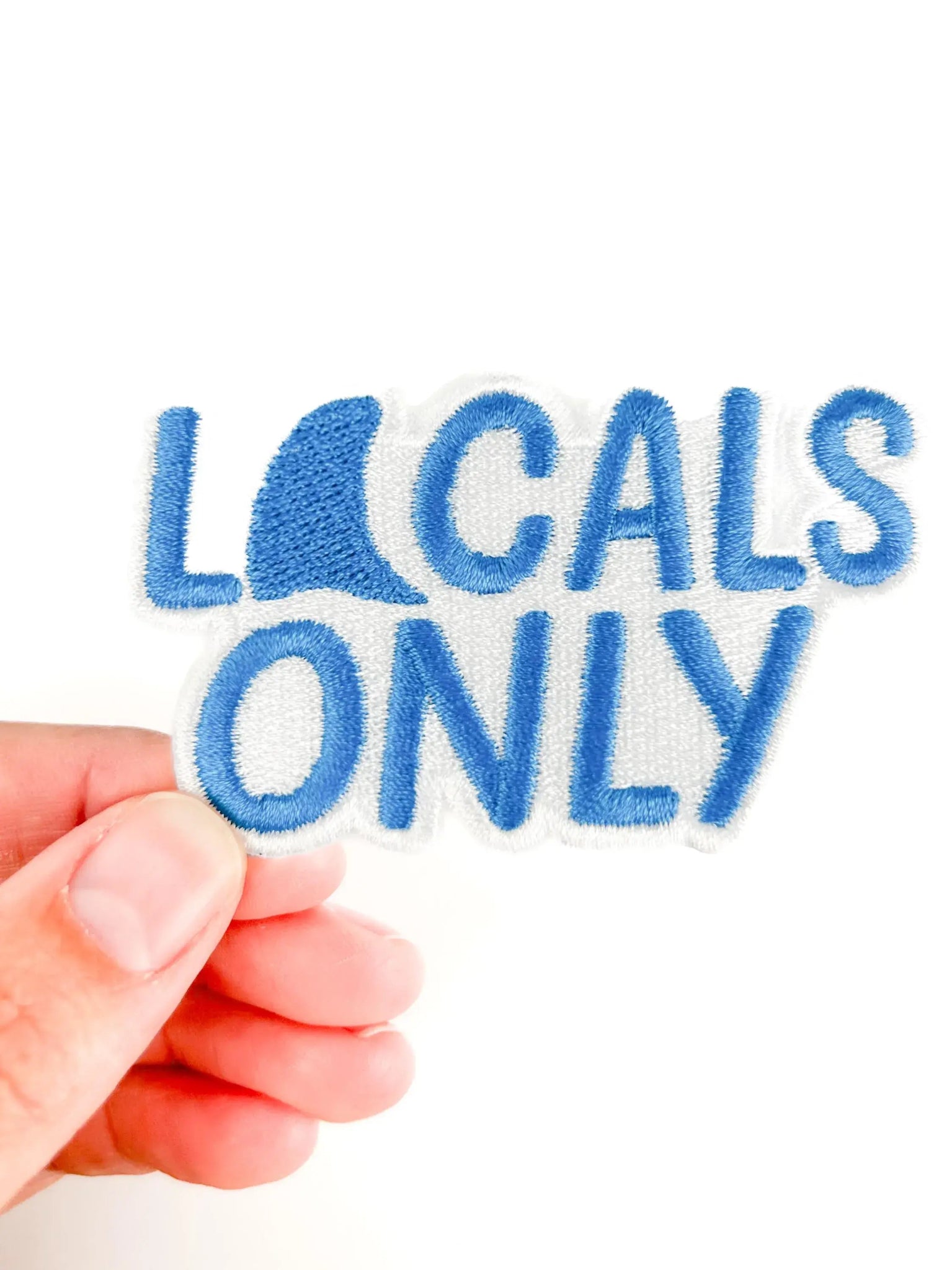 "Locals Only" Embroidered Iron On Shark Patch - Wander Together Outfitters