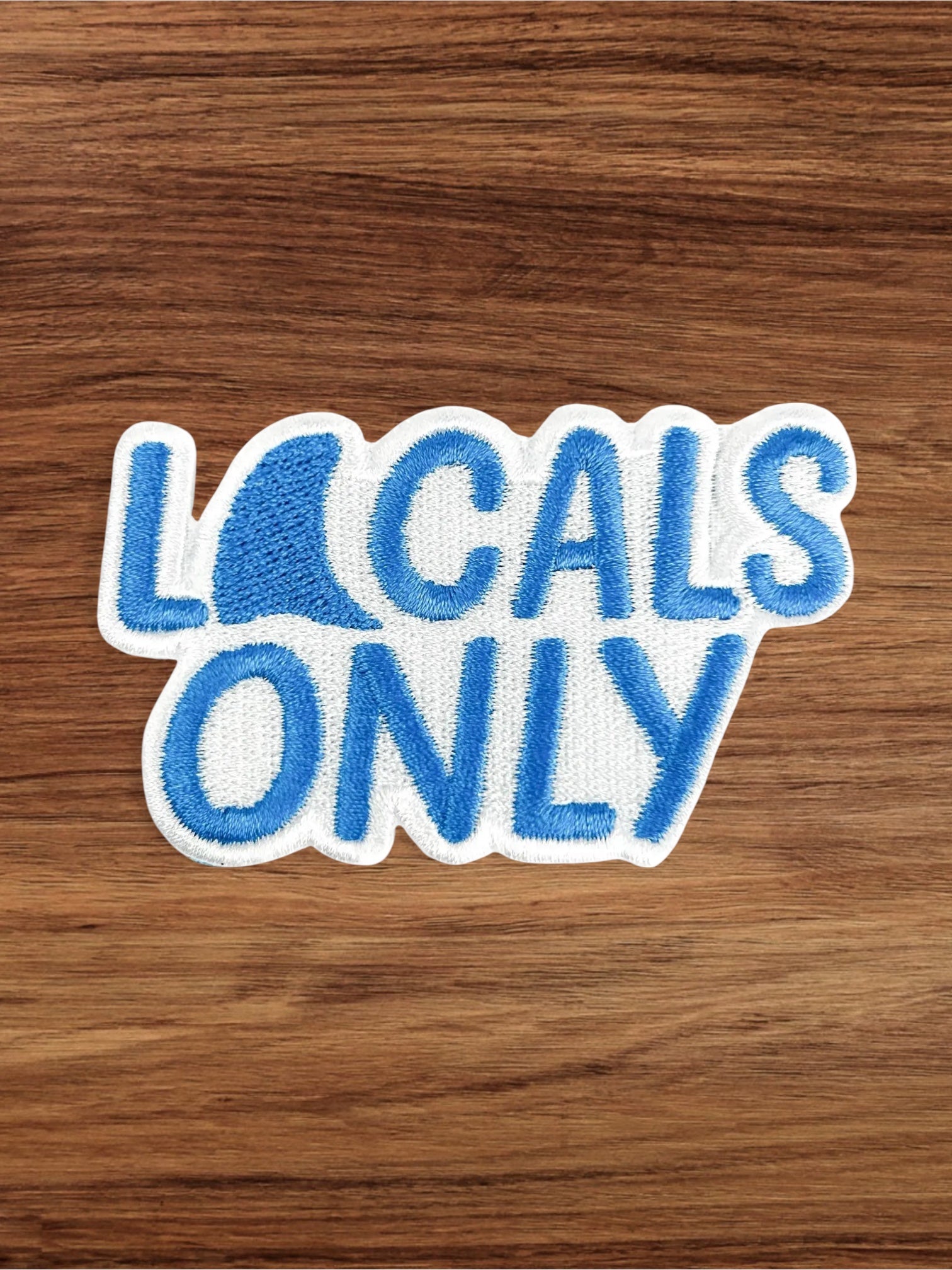 "Locals Only" Embroidered Iron On Shark Patch - Wander Together Outfitters