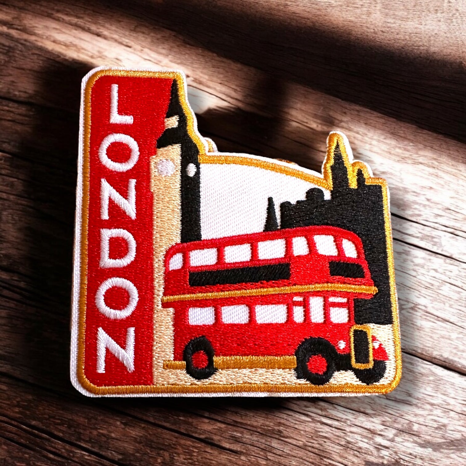 “London” Double Decker Travel Iron On Patch - Wander Together Outfitters