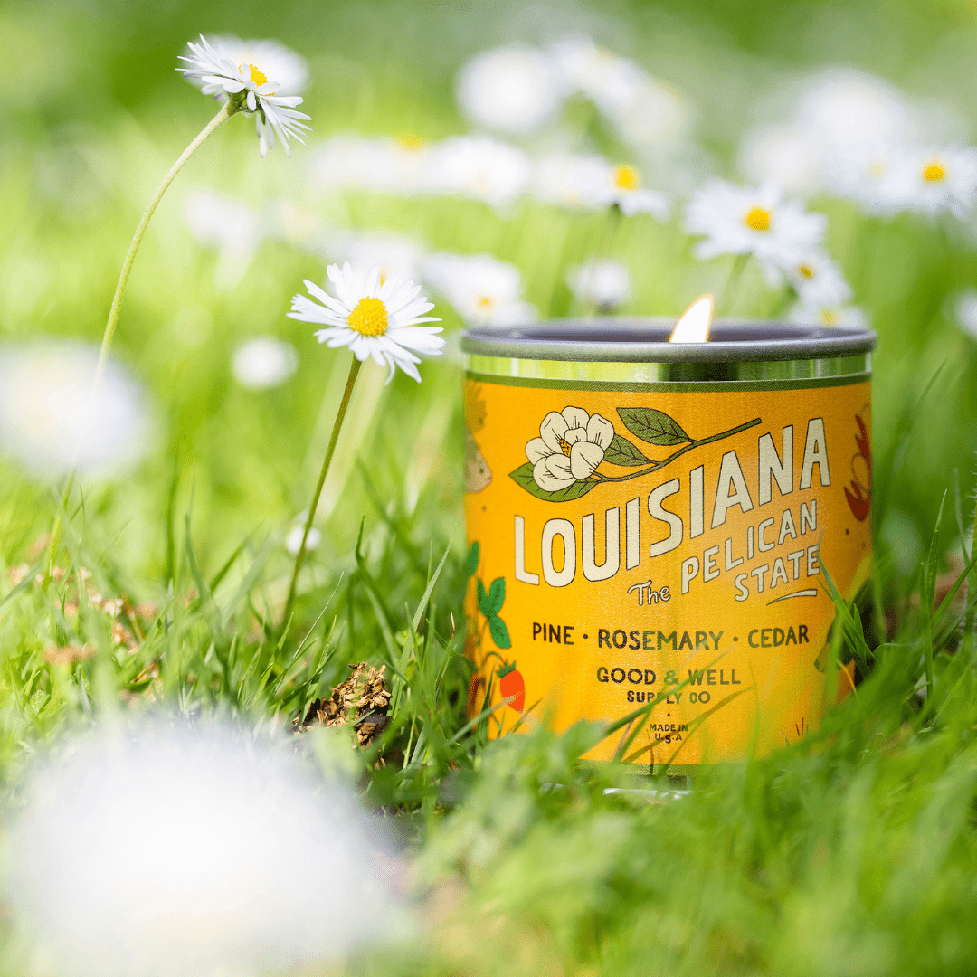 Louisiana State Candle (Pine, Rosemary, Cedar) - Wander Together Outfitters