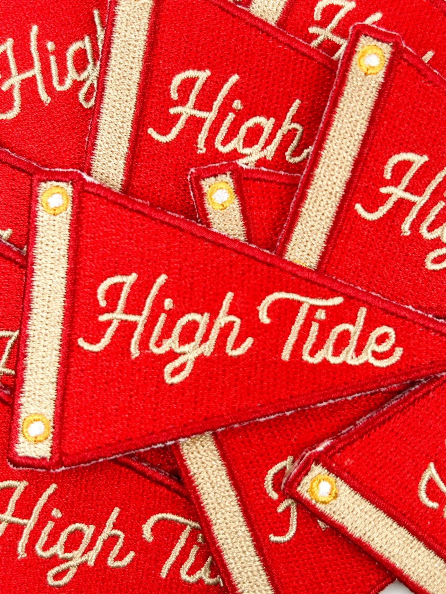 "Low Tide" and "High Tides" Patches Nautical Sailing Pennant Embroidered Iron On - Wander Together Outfitters