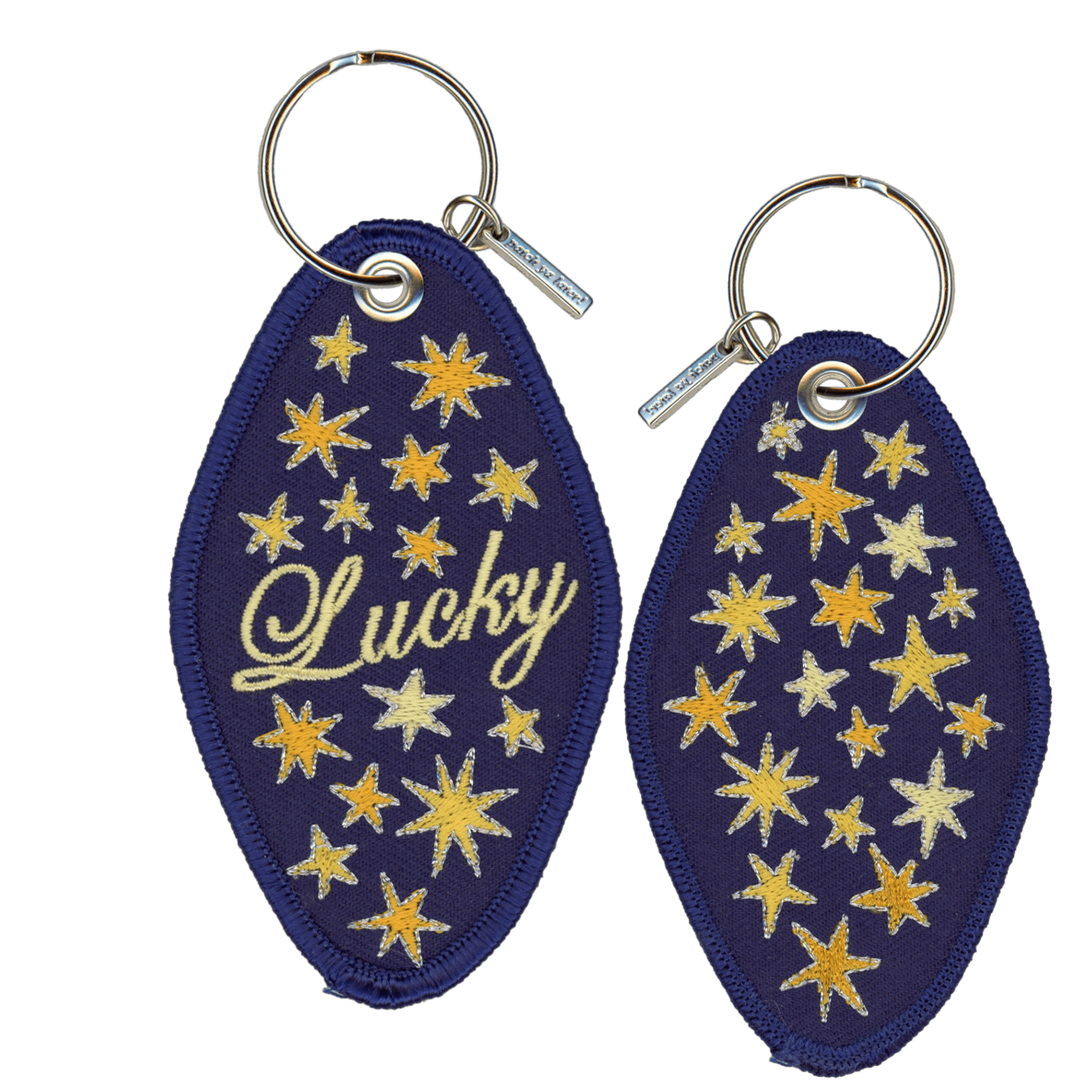 Lucky Star Embroidered Dual Sided Keychain - Wander Together Outfitters