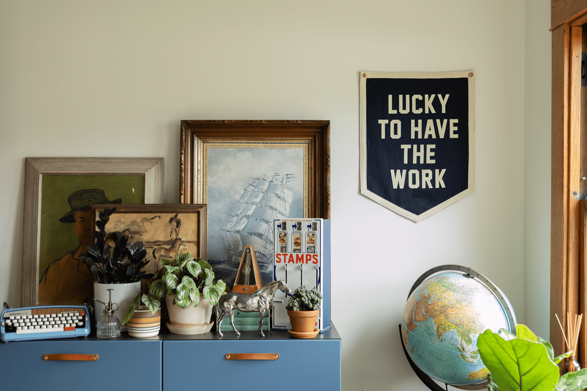 "Lucky To Have The Work" Camp Flag - Wander Together Outfitters