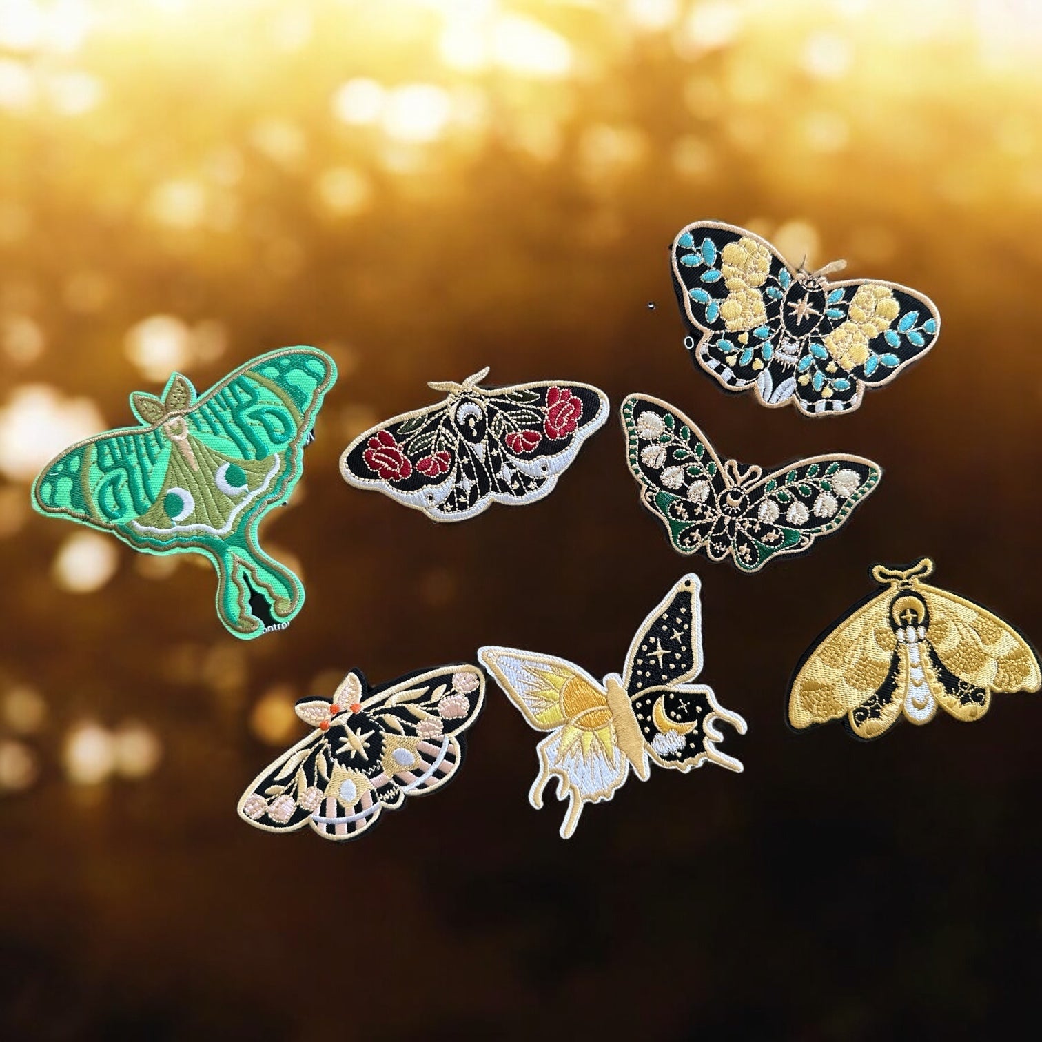 Lunar Moth and Butterfly Iron On Embroidered Patches (Various) - Wander Together Outfitters