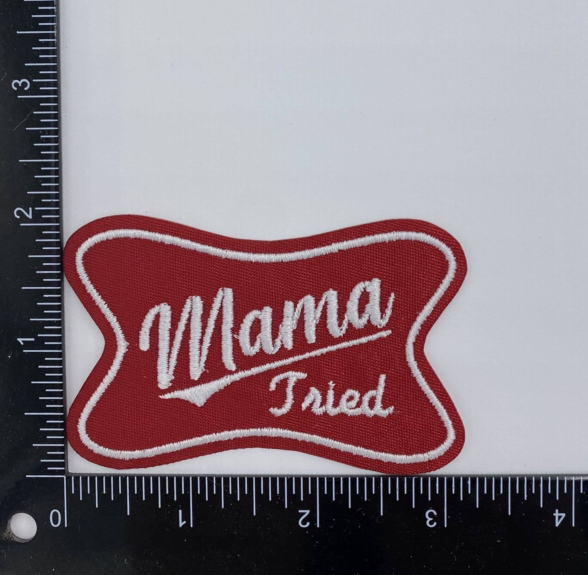 "Mama Tried" Red Embroidered Iron On Patch - Wander Together Outfitters