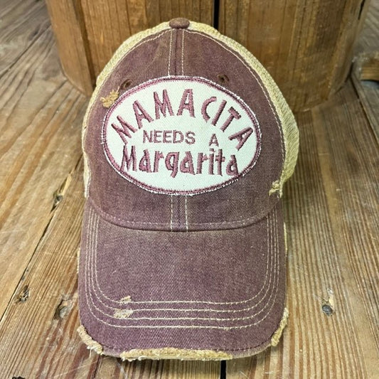 Mamacita Margarita Hat (Maroon) - Wander Together Outfitters