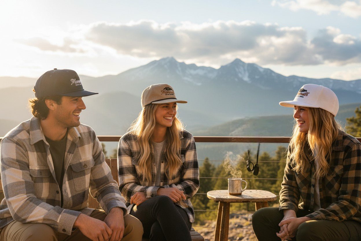 "Mammoth" 5 Panel Hat (Khaki or Navy) - Wander Together Outfitters