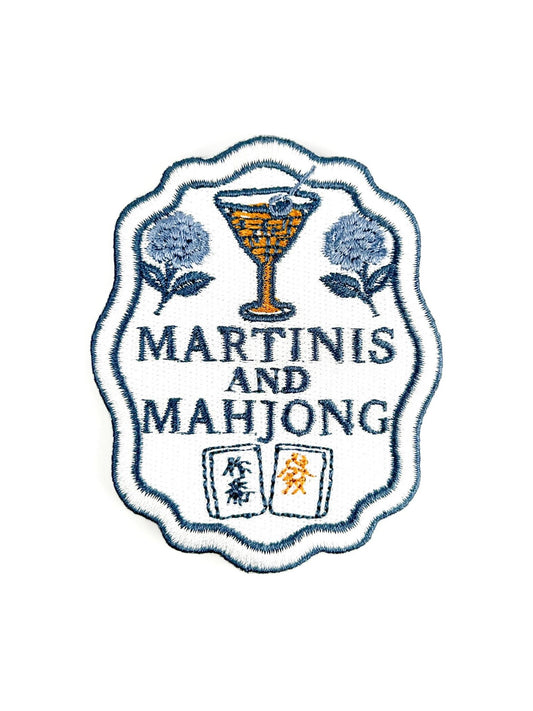 "Martinis and Mahjong" Iron On Embroidered Patch - Wander Together Outfitters