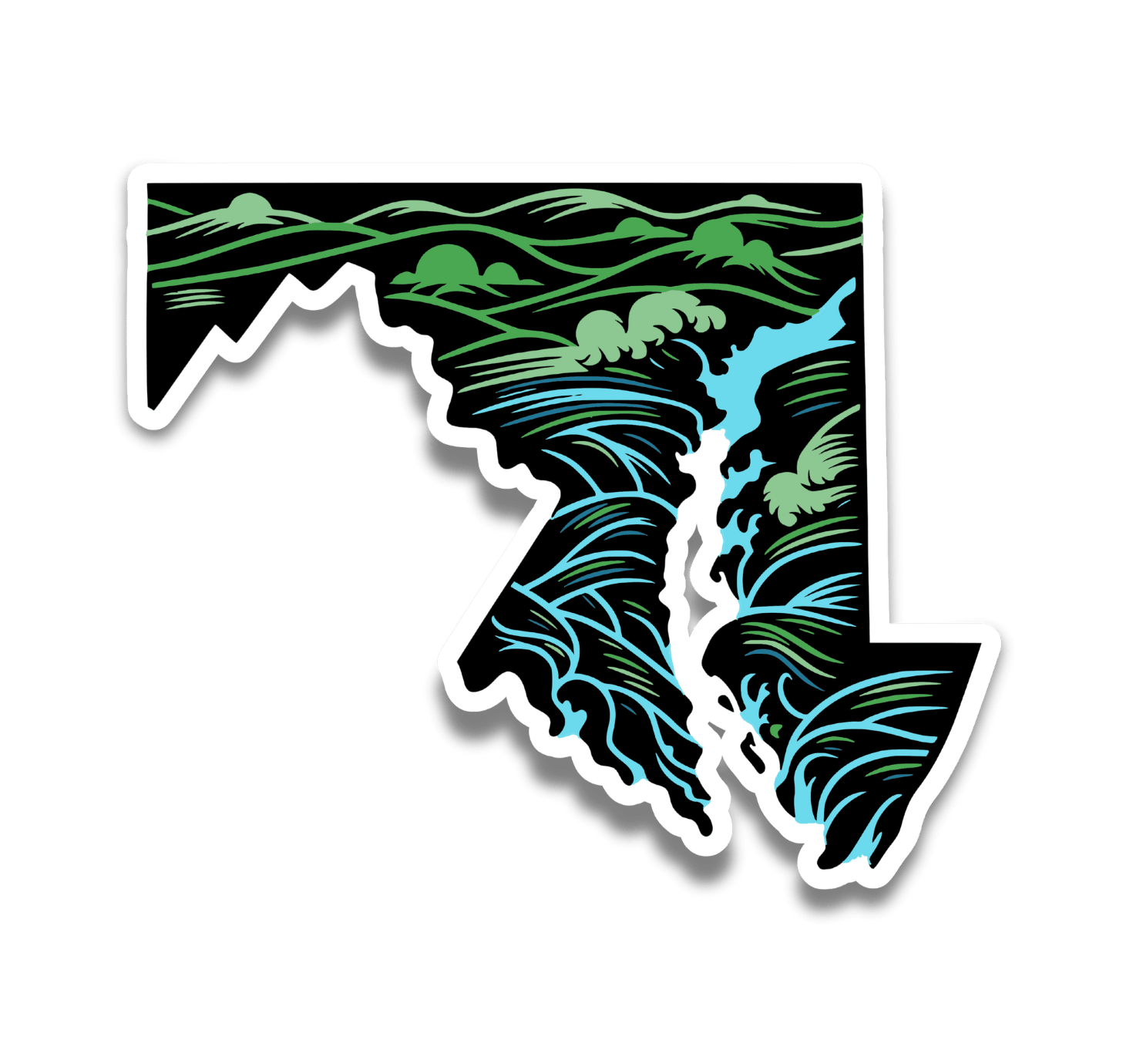 Maryland State 3” Vinyl Sticker - Wander Together Outfitters