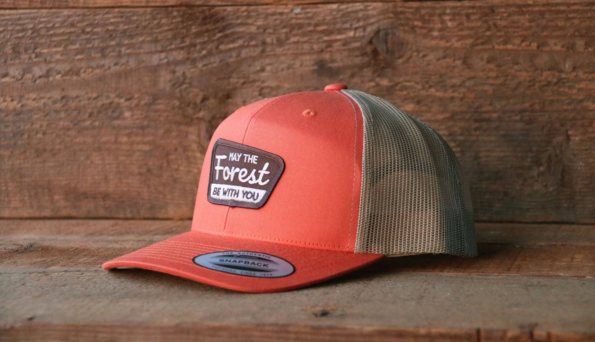 "May The Forest Be With You" Unisex Hat - Olive Green or Orange - Wander Together Outfitters