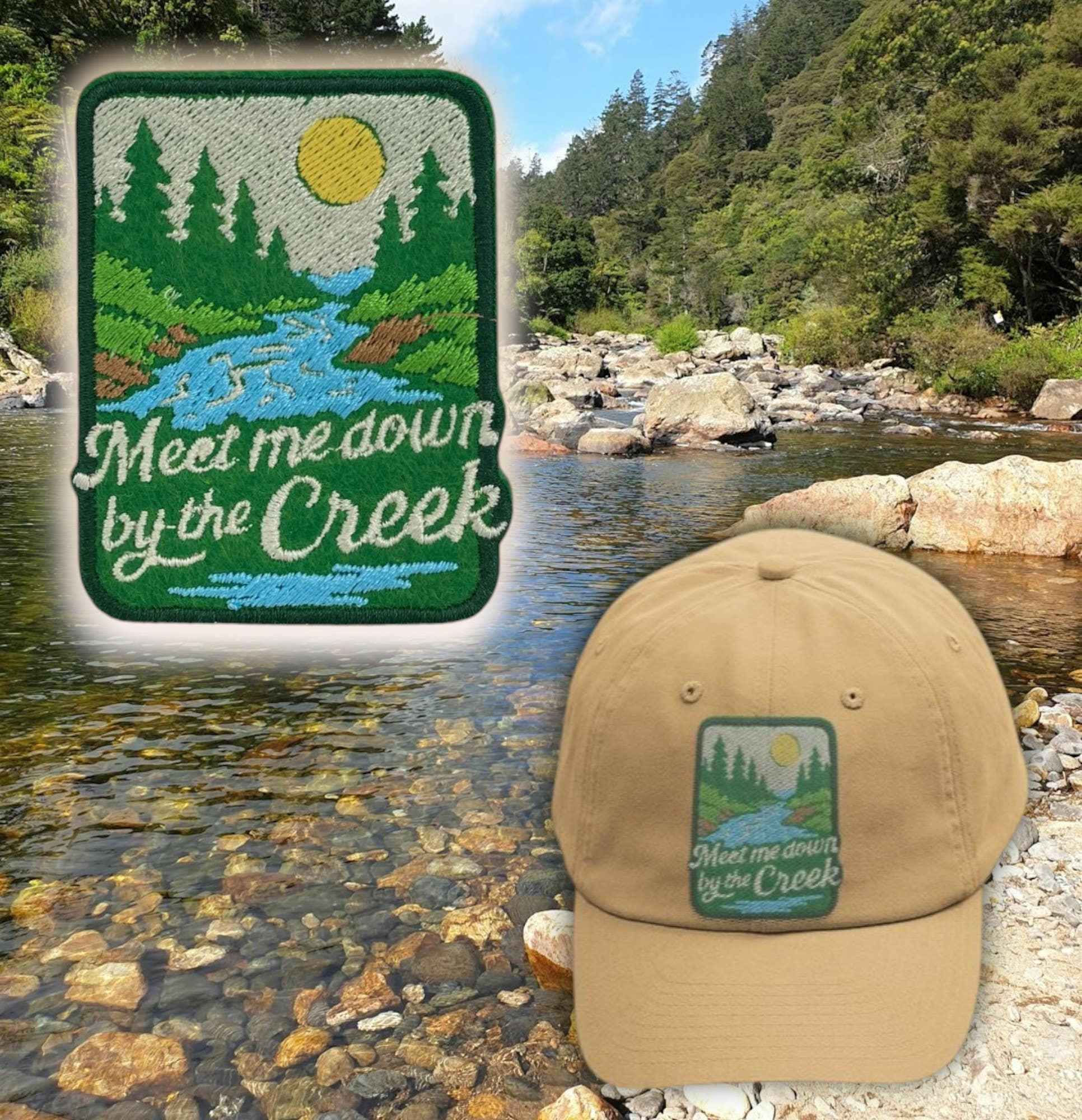"Meet Me Down by the Creek" Embroidered Iron On Patch - Wander Together Outfitters