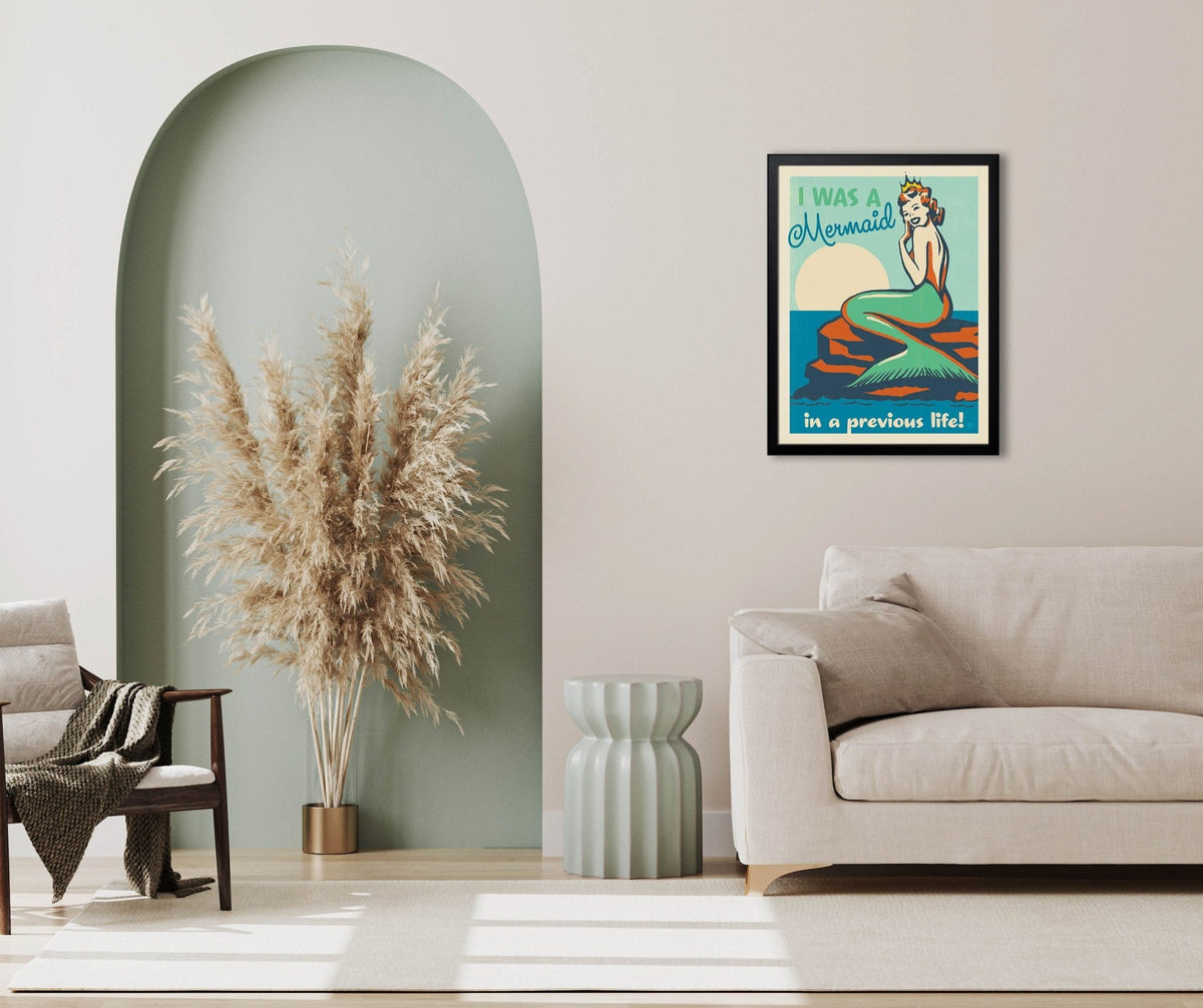 Mermaid in a Previous Life (Coastal Collection) Art Print - Wander Together Outfitters