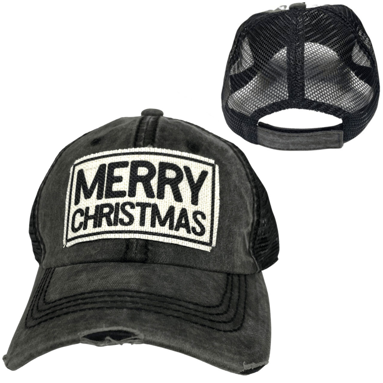 "Merry Christmas" Distressed Hat - Wander Together Outfitters