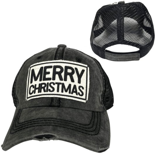 "Merry Christmas" Distressed Hat - Wander Together Outfitters