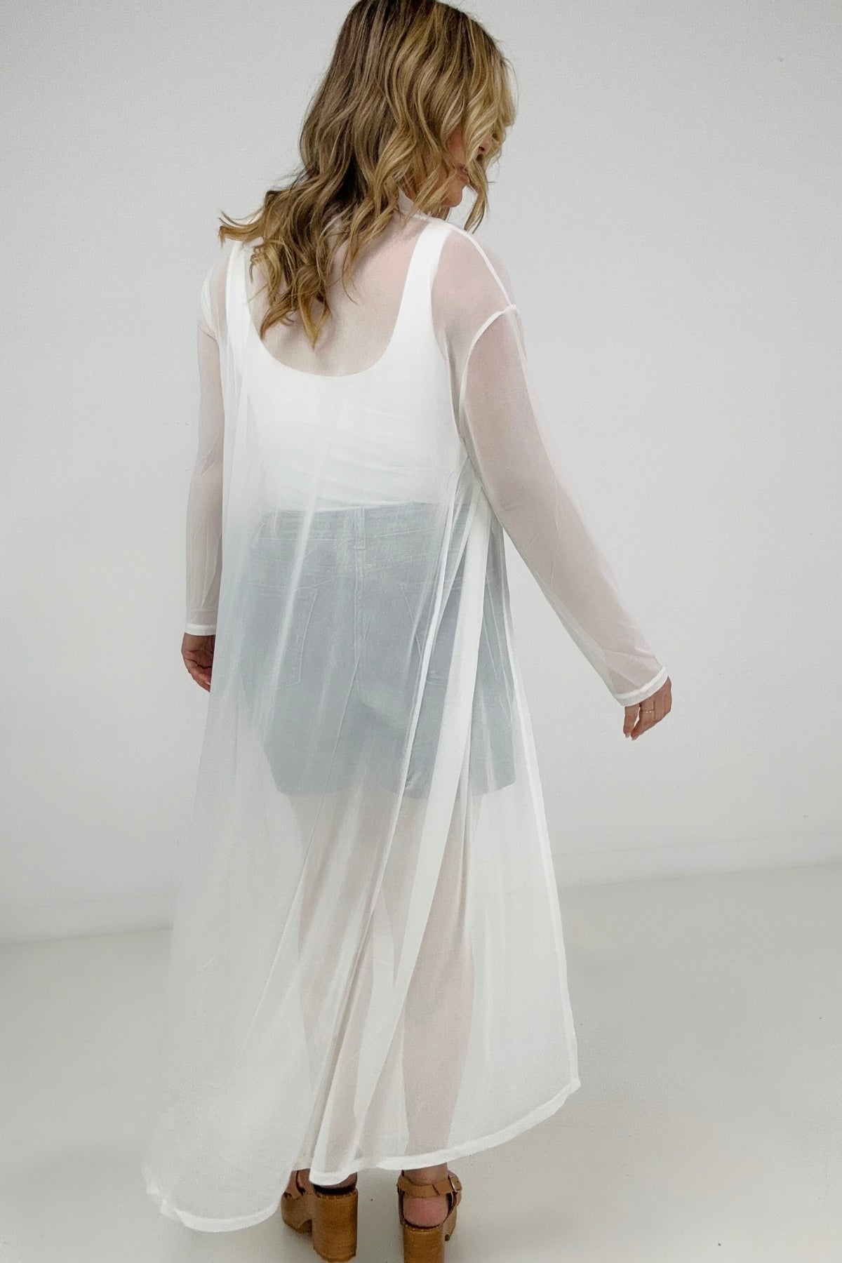 Mesh Long Sleeve Sheer Kimono Duster (Last Chance CLEARANCE) - Wander Together Outfitters