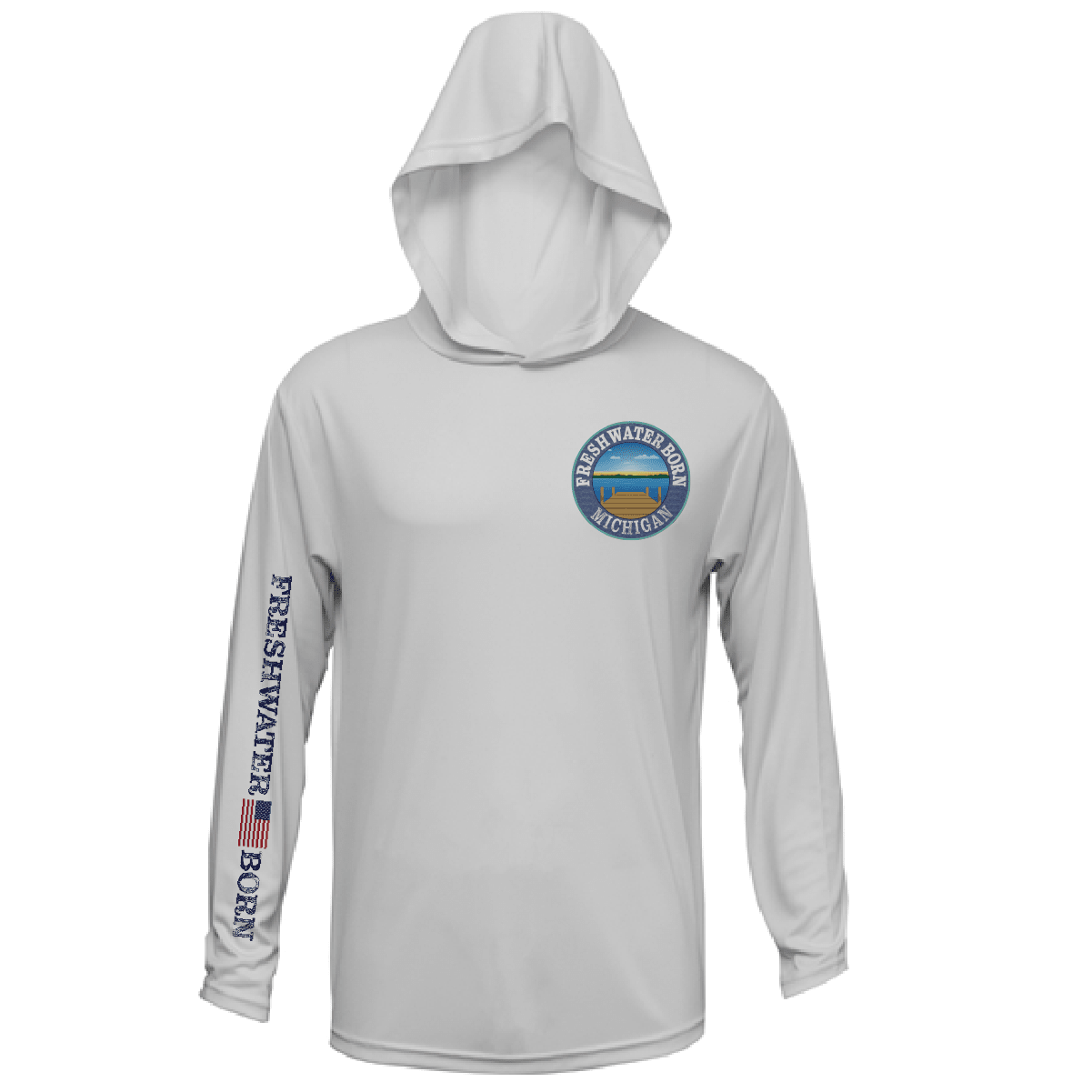 Michigan Freshwater Born Kraken Men's Long Sleeve UPF 50+ Dry-Fit Hoodie - Wander Together Outfitters
