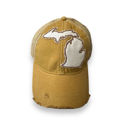 *Michigan Patch* Distressed Vintage Cap - Wander Together Outfitters