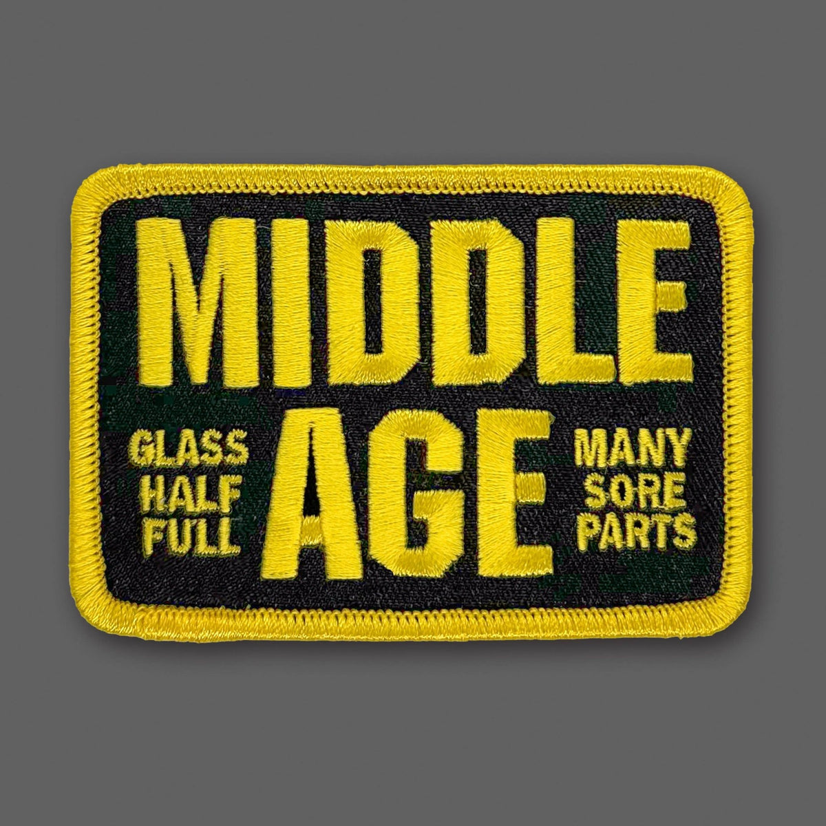 “Middle Age” Black/Yellow Souvenir Patch - Wander Together Outfitters