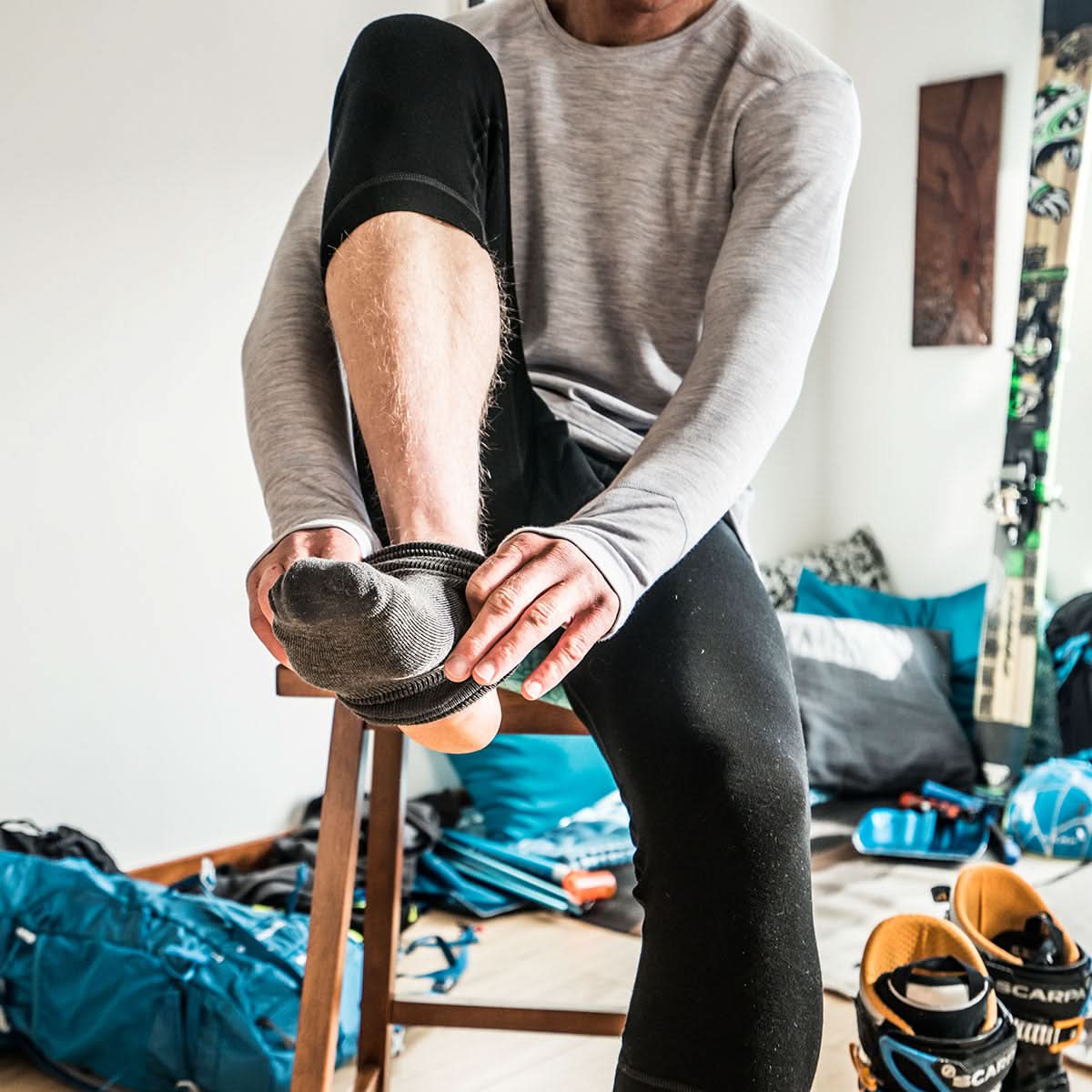 Midweight Men's Ski Bottom 3/4 Length Merino Wool - Woolverino - Wander Together Outfitters