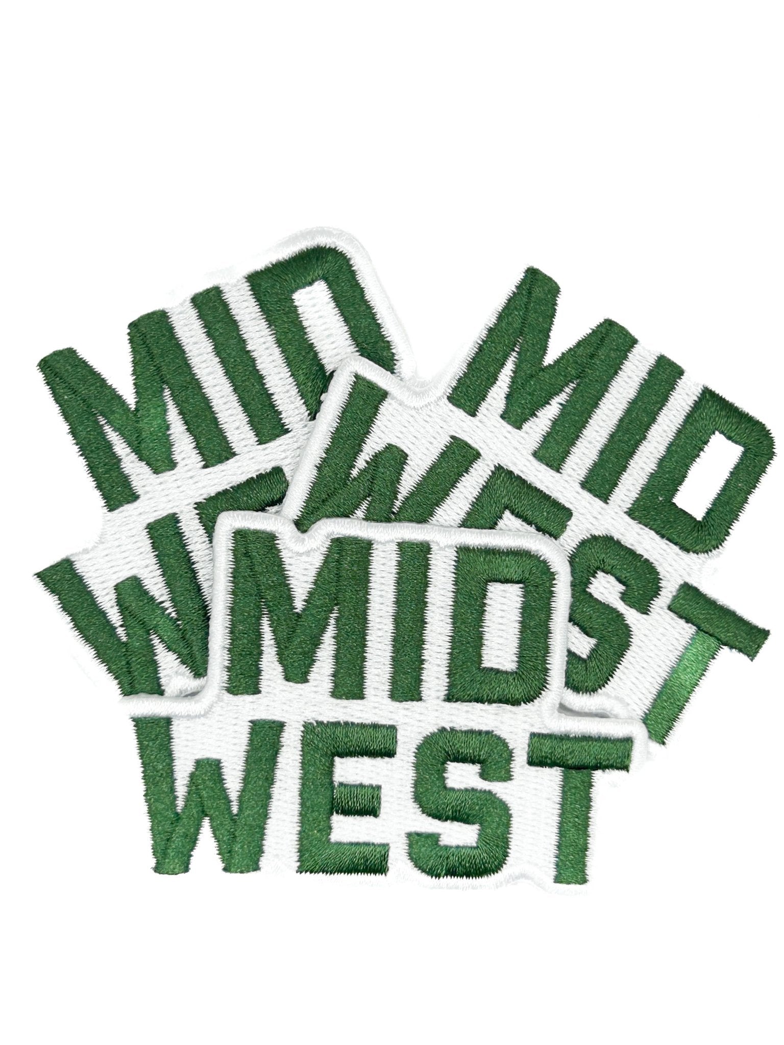 Midwest Embroidered Green Text Patch - Wander Together Outfitters