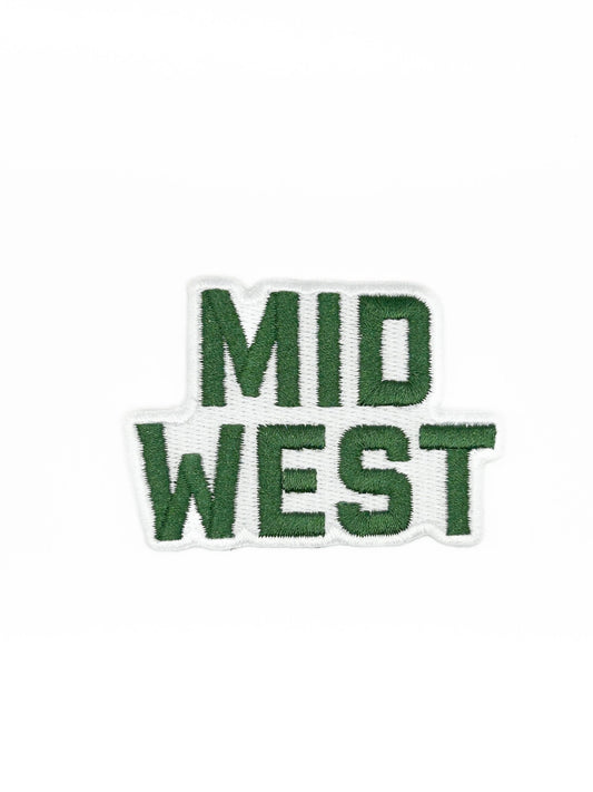 Midwest Embroidered Green Text Patch - Wander Together Outfitters