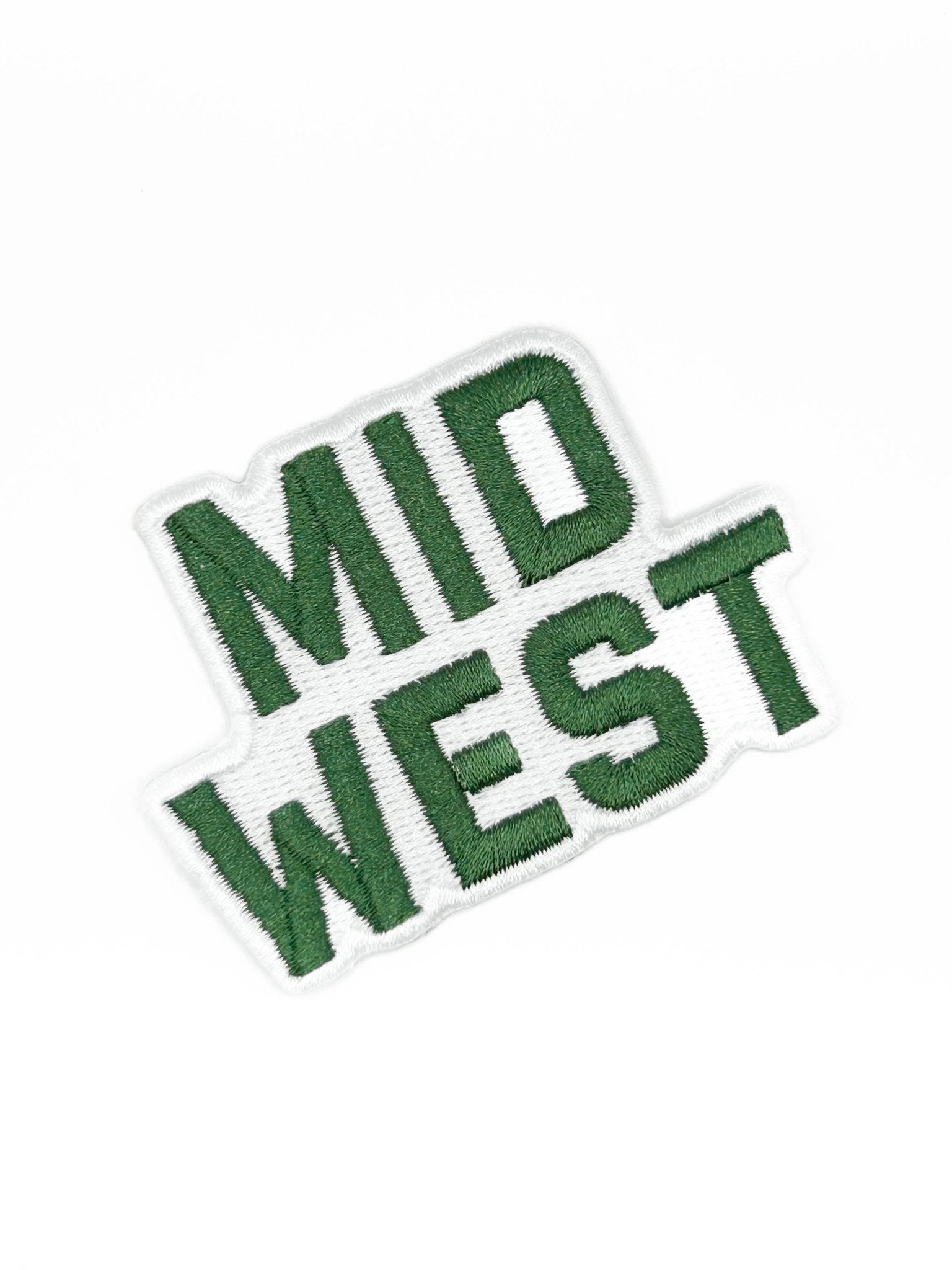 Midwest Embroidered Green Text Patch - Wander Together Outfitters