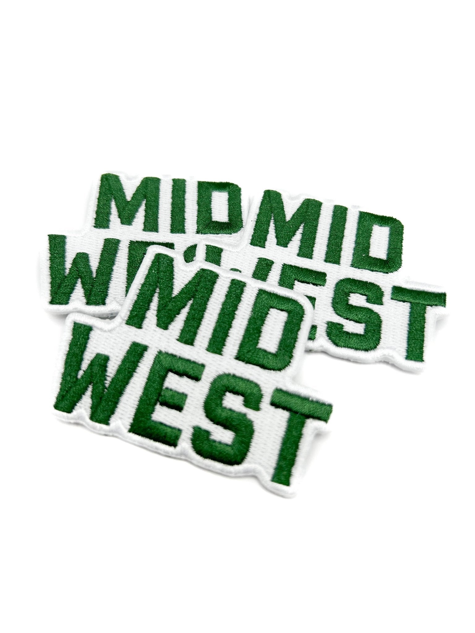 Midwest Embroidered Green Text Patch - Wander Together Outfitters