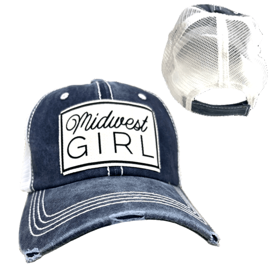 "Midwest Girl" Distressed Vintage Cap (Various Colors) - Wander Together Outfitters