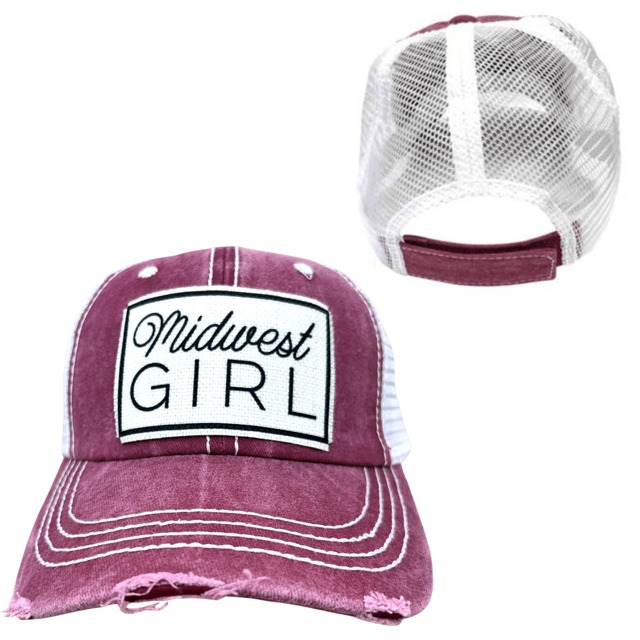 "Midwest Girl" Distressed Vintage Cap (Various Colors) - Wander Together Outfitters