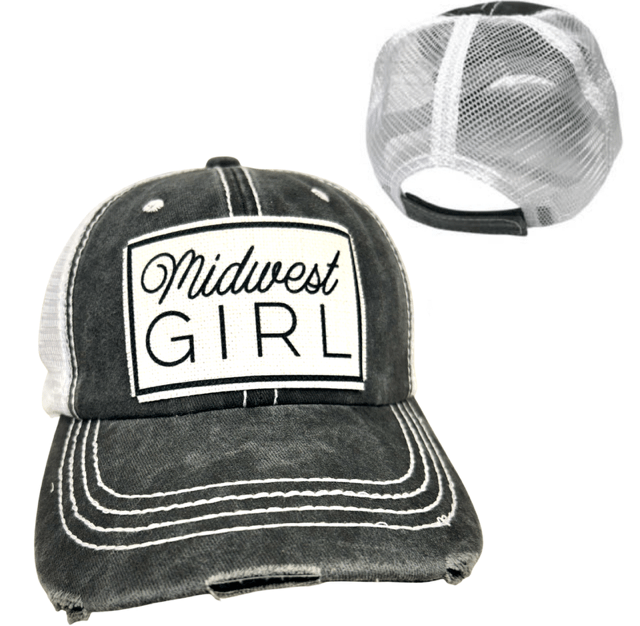 "Midwest Girl" Distressed Vintage Cap (Various Colors) - Wander Together Outfitters