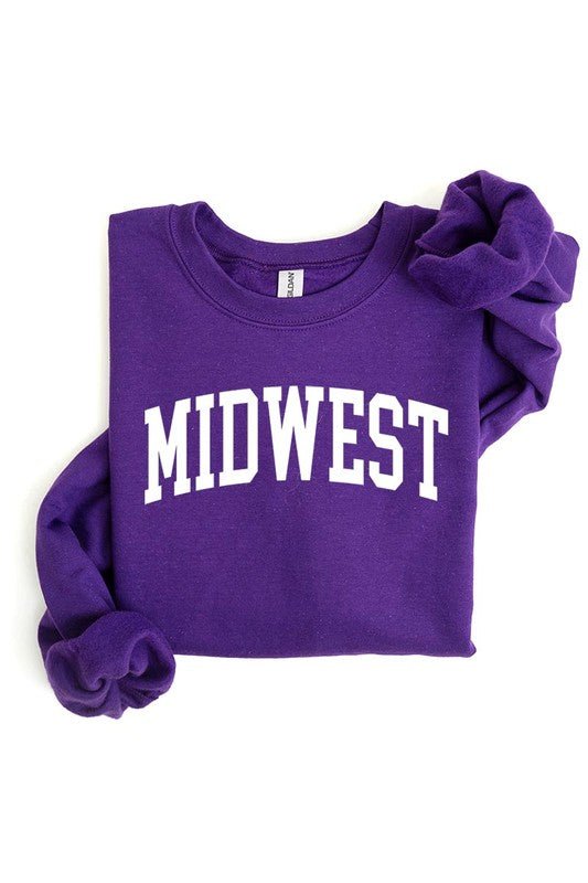 “Midwest” Graphic Fleece Sweatshirts - Wander Together Outfitters